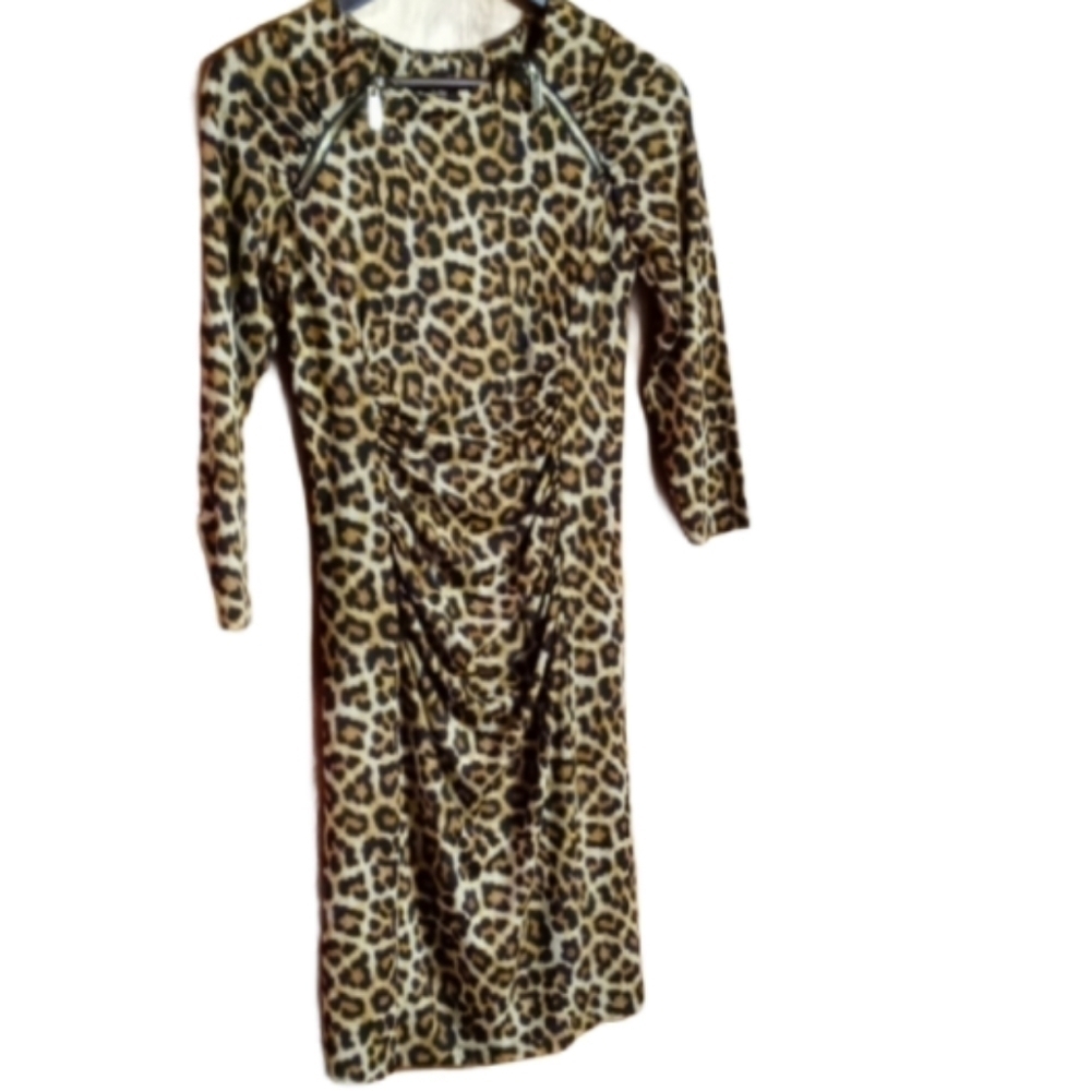 Vintage 80's leopard print dress extra sma…